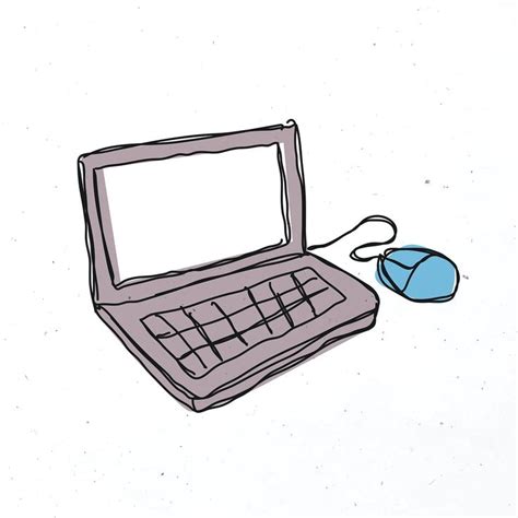 Gray Hand Drawn Laptop Clipart