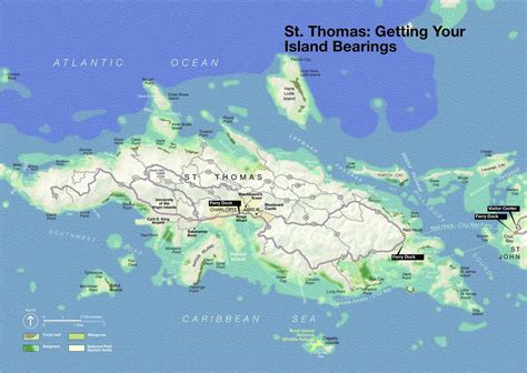 Home Comforts St Thomas Island Map Virgin Islands National Park Vivid Imagery Laminated