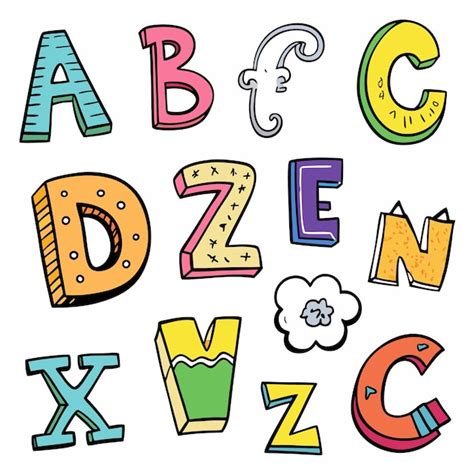 Cartoon Alphabet Letters Set Premium Ai Generated Vector