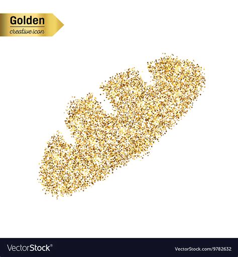 Gold Glitter Icon Of Bread Isolated Royalty Free Vector