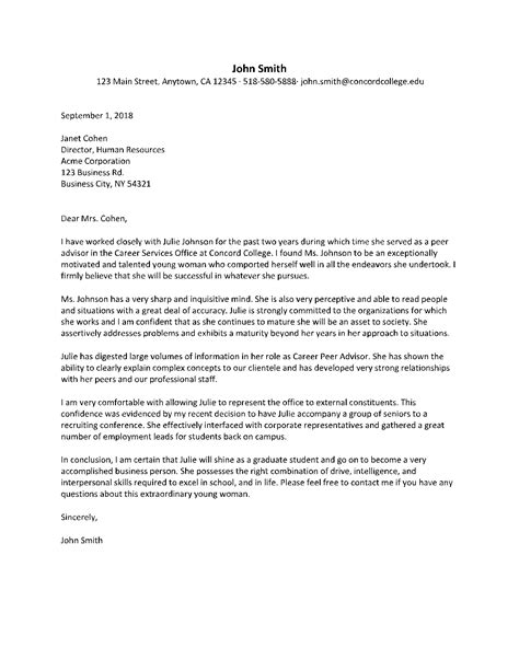 Letter Of Recommendation For Mba Sample