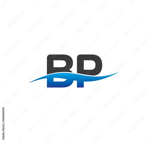 bp initial logo with swoosh blue and grey Stock Vector | Adobe Stock