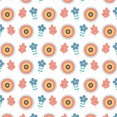 Premium Vector | Flower and leaf pattern