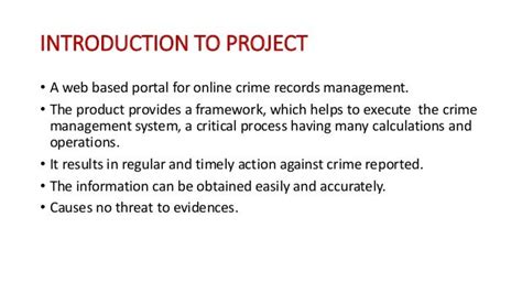 Ppt On E Crime Management System