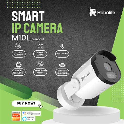 Robolife Smart Ip Camera Cctv Outdoor Auto Color Night Mode