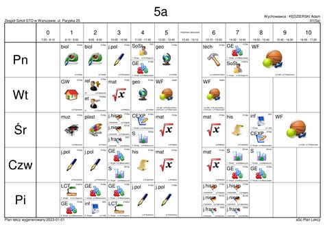 Plan Lekcji Zmiana Od Stycznia Pk Dwuj Zyczna Szko A