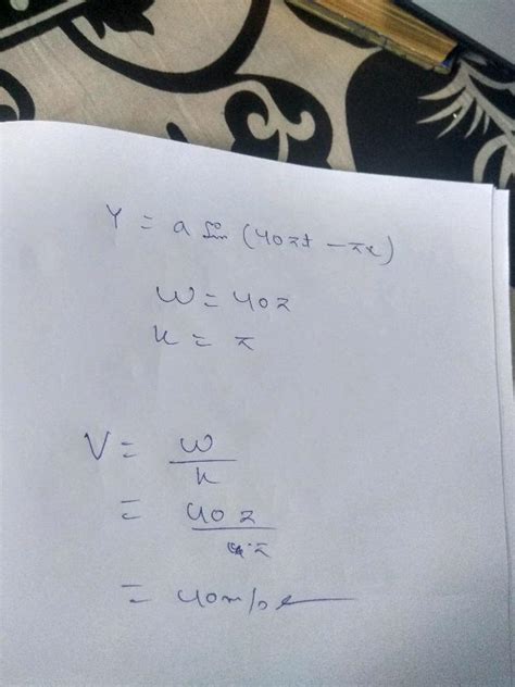 The Equation Of A Progressive Wave Is Given By Y 5 Sin 100pi T 0