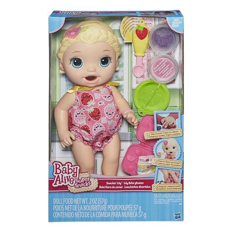 Baby Alive Super Snacks Snackin Lily Blonde Doll Gift To Gadget