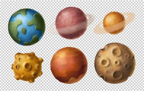 Premium PSD | Cartoon planets clipart