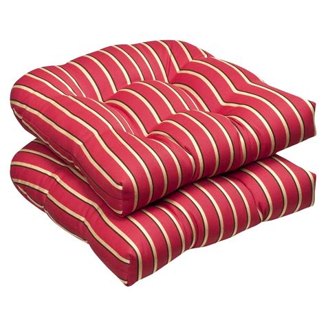 Red And White Striped Patio Chair Cushions - patioset.one