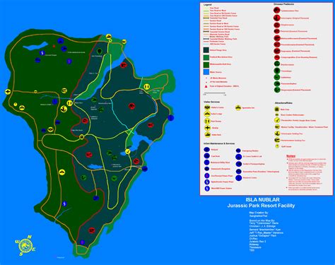 Isla Nublar (1993 Brochure Map) by SangheiliosThel on DeviantArt