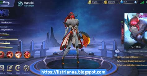 Cara Mendapatkan Skin Starlight Hanabi Fiery Moth Mobile Legends