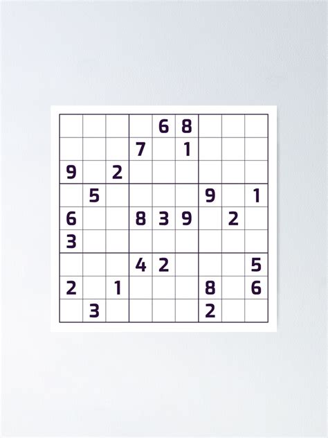 Sudoku Puzzle Black And White Puzzle 2 Poster For Sale By