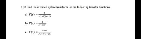 Answered Q Find The Inverse Laplace Transform Bartleby