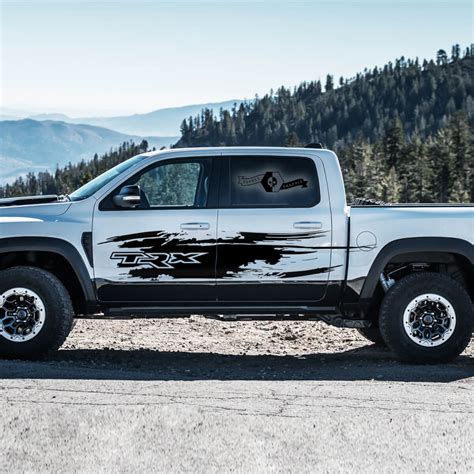 2x Dodge 2022 1500 Ram Trx Rebel Doors Splash Wrap Truck Vinyl Decal