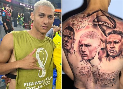 Richarlison Mostra Tatuagem Rosto De Neymar E Ronaldo Quase Pronta