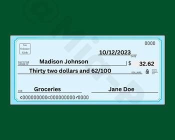 How To- Write A Check (EXAMPLE) by Independence First | TPT