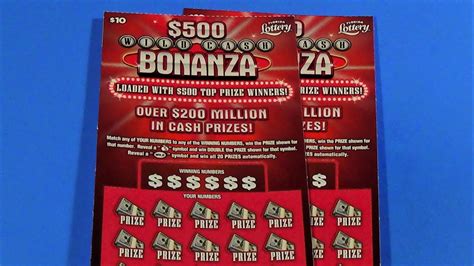 SOOD 846 TWO 10 500 WILD CASH BONANZA FL Lottery Scratch Tickets