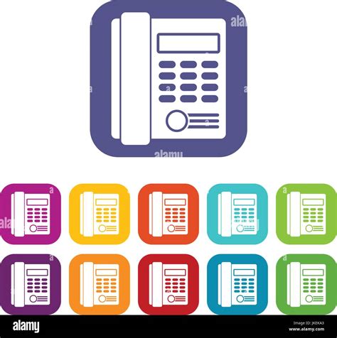 Office Business Keypad Phone Icons Set Stock Vector Image And Art Alamy