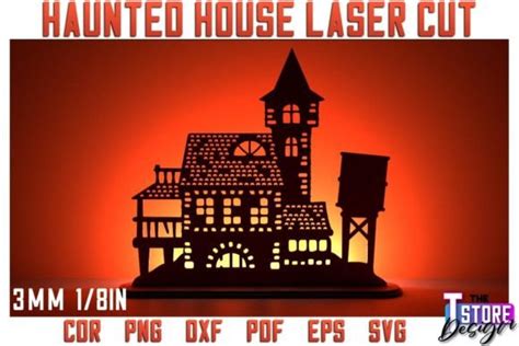 22 Halloween Haunted House Design Laser Svg Designs And Graphics