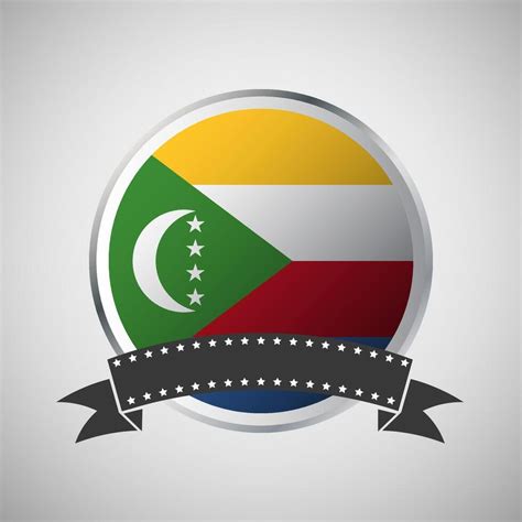 Vector Comoros Round Flag Banner Vector Illustration Vector