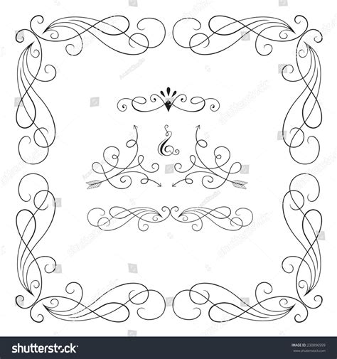 Vintage Vector Frame Border Divider Corner Stock Vector (Royalty Free ...