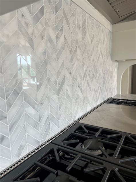 Chevron Pattern Backsplash Touchdown Tile