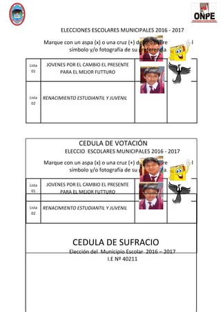 Actas Cedulas De Municipio Escolar 2016 PDF