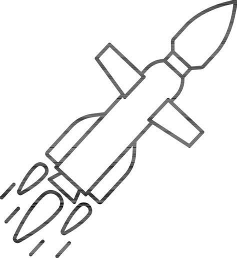 Illustration of Missile or Rocket Icon in Thin Line Art. 24464348 ...