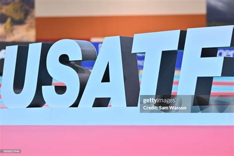 A Usatf Sign Is Displayed During The 2024 Usatf Indoor Championships