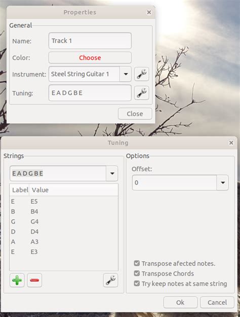 software - Add a new guitar tuning to TuxGuitar - Music: Practice & Theory Stack Exchange