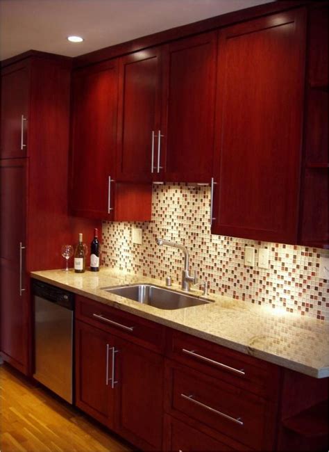 Backsplash For Red Kitchen Cabinets 2021 Cherry Wood Kitchen Cabinets