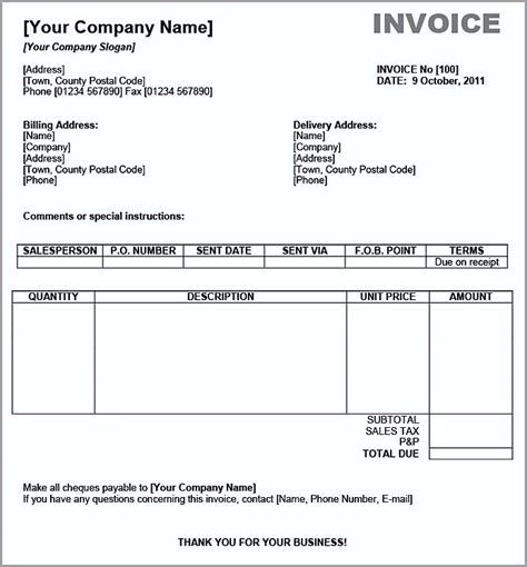 How To Make A Simple Invoice On Word Feravenue