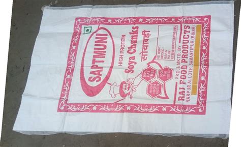 White Polypropylene Printed Soya Chunks Packaging Bag At Rs Kg In