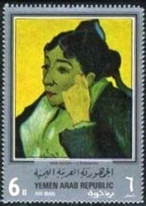 Stamp L Arl Sienne Madame Ginoux Vincent Van Gogh Yemen