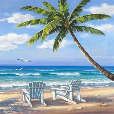 Tropical Beach Diamond Painting Kit With Free Shipping 5d Diamond