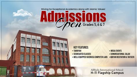 Admission 2024 H 11 Campus Islamabad Alhuda International School