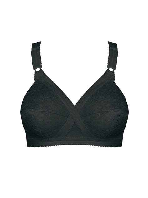 Playtex Cross Your Heart Lace Full Cup Soft Bra Black Braforme