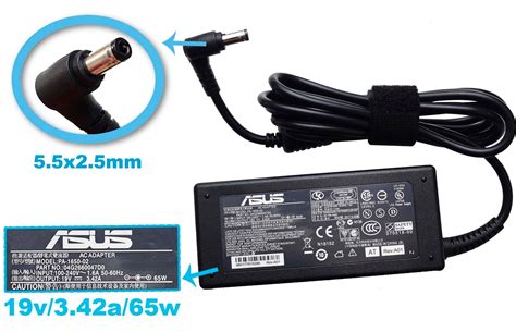 CARGADOR ASUS 19v 3 42a 65w 5 5x2 5mm PLUG NEGRO