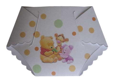 Winnie The Pooh Baby Shower Diaper Invitations Baby Shower Diapers