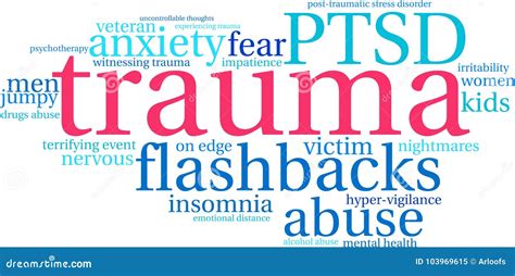 Trauma Word Cloud Stock Illustration Illustration Of Traumatic 103969615