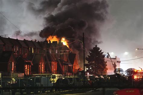 Plane With Six Aboard Crashes In Philadelphia Setting Homes Ablaze And