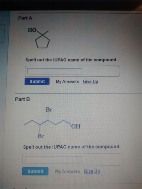 Solved Part A Spell Out The Full Name Of The Compound Chegg