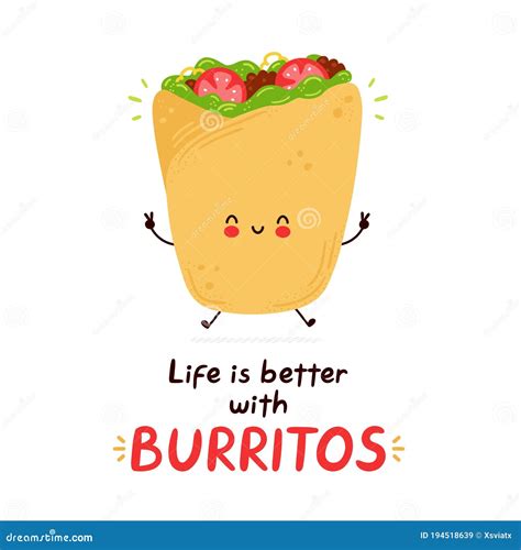 Happy Burrito Cartoon Vector | CartoonDealer.com #27318137