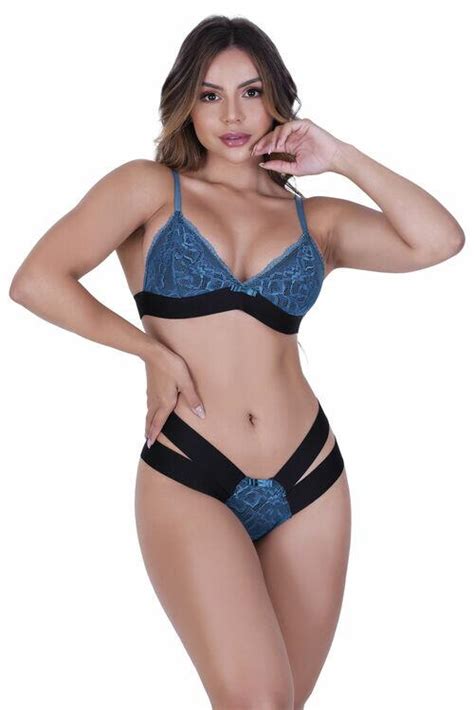 Comprar Conjunto Lingerie Em Renda Calcinha E Sutiã Sem Bojo Jade A