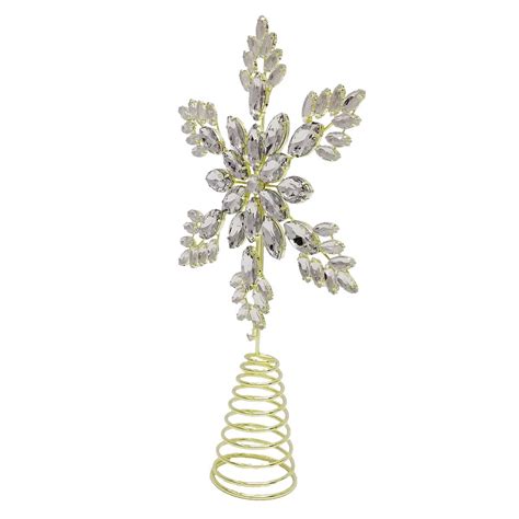 Providence Gold Gem Metal Tree Topper 13in Christmas Indoor