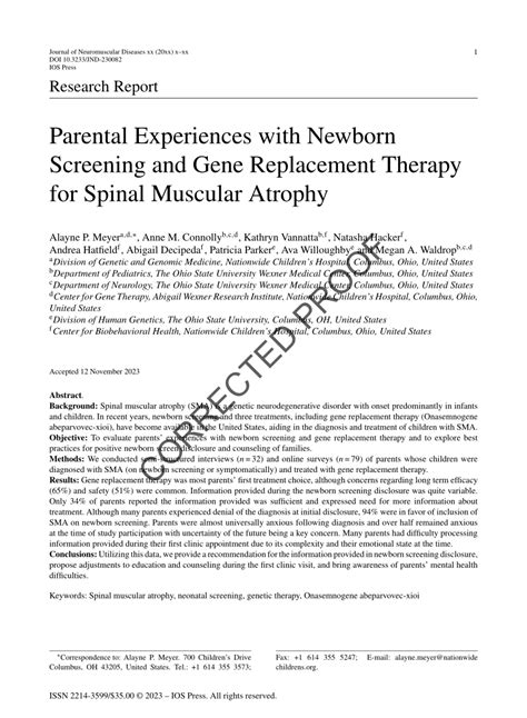 PDF Parental Experiences With Newborn Screening And Gene Replacement