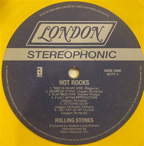 The Rolling Stones Hot Rocks 1964 1971 Yellow Vinyl Rsd 2021 Sea —