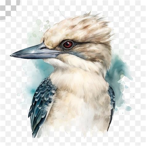 Pintura em aquarela de um pássaro kookaburra transparente png PSD