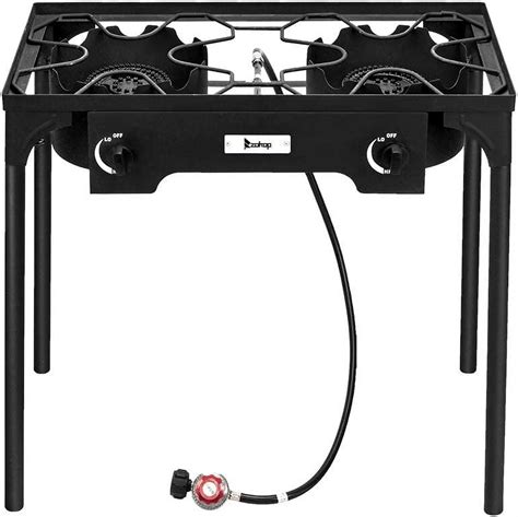 Qxdragon Propane Double Burner Two Burner Camp Stove Outdoor High Pressure Propane 2 Burner